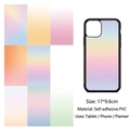 8 sheets of macaron gradient waterproof PVC phone back stickers for DIY crafts - Ins Gradient