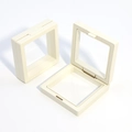 Square PE film floating jewelry box in white for bracelets and rings storage - Milky White; 7*7*2cm