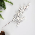 Kunstmatige witte bessen met vorsteffect op zilveren steel voor kerstdecoratie - Stijl 1