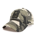 Berretto da baseball mimetico U.S. Army con ricamo a stella in tela di cotone - Regolabile / Toppa Stella Quadrata - Mimetico