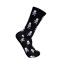 Détail d'une chaussette noire en coton avec motif de crâne et d'os croisés blancs - 36-43 / Noir Crânes partout
