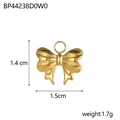 Detailed view of a gold-plated butterfly pendant with dimensions and weight specs - BP44238D0W0-Gold Simple Bowknot (1.4x1.5cm)