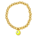 Bracciale a sfere placcato oro 18K con ciondolo occhio del diavolo giallo lucido - Giallo