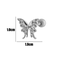 Silver butterfly cartilage earring with pavé zircon, dimensions 1.0cm x 1.0cm - 11# Silver