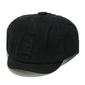 Detail of black cotton newsboy cap showing six-panel stitching and button top on white background - M(56-58cm) / Black