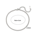 Minimalist silver-tone 2.5mm Cuban chain link bracelet in 18K plated stainless steel - 2.5mm / Steel