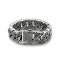Bracciale vintage in acciaio inossidabile con motivi floreali incisi in finitura argento - Colore Acciaio 18.5cm