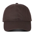 Dettaglio cappellino da baseball in cotone marrone scuro a 6 pannelli con occhielli ricamati - Regolabile / caffè