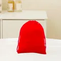 Red velvet jewelry pouch with drawstring closure for elegant gift packaging and storage - 8*10cm / Red