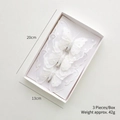 Set di 3 fermagli a farfalla bianchi con paillettes in confezione regalo 20x13cm, 42g - Farfalla Bianca (Set di 3)