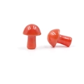 Pair of 2cm red natural agate mushroom figurines for DIY decor and aquarium landscaping - Red Agate