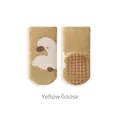 Dicke rutschfeste Baby-Laufsocken mit gelbem Gänsemotiv und Silikon-Noppensohle - S 0-1 Jahre / Gelbe Gans