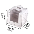 Marble pattern portable cake box with window 21x21x20cm size measurement - 6 Inch Tall Marble Pattern With Tray