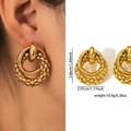 Gold Nested Beaded Texture Earrings ZJGE0726