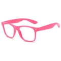Modische fluoreszierende rosa Brille mit dickem Rahmen und quadratischem Design - Pfirsichrot