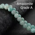 Amazonite A-grade natural stone beads with light blue-green round finish for jewelry DIY - Amazonite