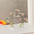 Acrylic puzzle ornament with Bestie floral design for Mother's Day and Christmas gift - Bestie Yellow Tulip Prop Style (Q52)