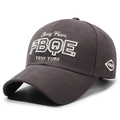 Deep greyish brown baseball cap with embroidered Away From FBQE text in dark canvas - Adjustable / Gray