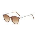 Retro-Polarisations-Sonnenbrille mit durchscheinendem Teerahmen und braunen Gläsern - Tee Rahmen Verlauf Tee Gläser