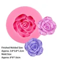 Pink silicone rose flower mold for DIY soap, candles and fondant cake decoration - Style 6