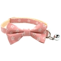 Pink floral pet collar with cute bow and silver bell for small cats and dogs - Bowknot Style / Pink Small Sun Flower