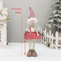 Pupazzo di neve rosa natalizio con gambe telescopiche, decorazione peluche da 70cm - Pupazzo di Neve (Estendibile a 70cm)