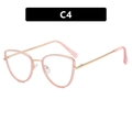 Blaulichtfilter-Brille in Katzenaugenform, Rosa und Gold-Metallbügel, C4 Modell - Rosa