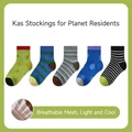 Breathable mesh cotton socks for boys featuring striped and polka dot patterns in 5 colors - S(1-3 Years) / Planet Resident