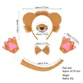 5-piece lion costume set with ears headband, snout mask, bowtie, paws and tail for cosplay - Lion Ears 5-Piece Set (Headband+Bowtie+Tail+Mask+Gloves)