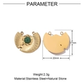 Detailed parameter diagram of heart-shaped stainless steel and natural stone pendant charm - VG610-Round Abstract Stone Pendant