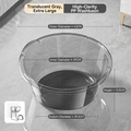 Baignoire bébé extra large grise transparente en plastique PP haute qualité - Grand + Support de Crochet / Gris Transparent