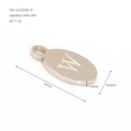 Silver 304 stainless steel letter W oval pendant charm for DIY jewelry making - Letter W(ZA2254S-W) / Pendant Only / Silver