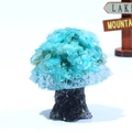 Turquoise crystal gemstone money tree with rustic base for office desk decoration - Turquoise
