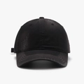 Cappellino da baseball nero slavato in cotone con fori usurati e stile vintage - Nero