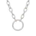 Collana girocollo punk a catena grossa in argento con pendente a cerchio minimo - Cerchio Grande Catena Grossa / Argento