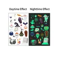 Luminous Halloween cartoon tattoos with pumpkin and ghost motifs showing day and night effect - 120*76mm / Potion Bottle Tombstone Pattern (WS-K80)