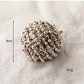 8cm silver and bronze beaded foam Christmas ball ornament with 39.5g weighted design - Gold Beaded