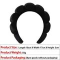 Black cloud sponge headband for skincare and face washing 18x17x3cm soft satin finish - 15# Black Style