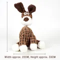 Detaillierte Größenangabe für Plüsch-Hundespielzeug mit Maßen von 22 cm Breite und 33 cm Höhe - Braune Hunde