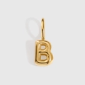 Elegant 14K gold-plated bubble letter B pendant charm for DIY necklace and bracelet - Letter B / Gold