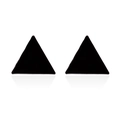 Boucles d'oreilles triangles noires minimalistes avec finition mate et reflet miroir - Forme de Triangle (085) / Noir