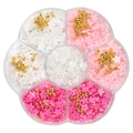 3D nail art bow charms set with pink flowers and pearls in plum blossom case - Trending Style 8