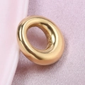 Polished gold 304 stainless steel oval pendant bead for DIY jewelry making - Gold