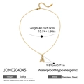 Gold stainless steel letter A necklace with rhinestones and waterproof jewelry specs - Rhinestone Letter A Pendant Style (JDN0204045)