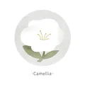Tapis rond minimaliste avec motif floral de camélia dans un design artistique frais - Rond - Camélia / Diamètre 160CM
