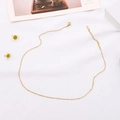 Minimalistische 18K vergoldete Edelstahl O-Kette mit verstellbarem Karabinerverschluss - Gold