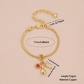 Gold snake chain bracelet with alpaca, sun, and cactus charms in copper finish - 1# Cactus (Sun/Alpaca/Cactus)