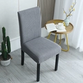 Elastic thickened gray chair cover with waffle texture for universal dining chairs - General Specification / Light Gray