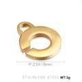 Conector de colgante de acero inoxidable dorado en forma de C, 23x18mm, 3g para joyería DIY - Dorado (KLJ304-Z)