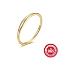 Minimalist wave 925 sterling silver ring in golden finish with S925 engraving - Gold #9 (Plain Band)